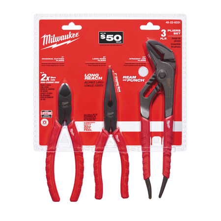 Milwaukee Torque Lock 3 pc Forged Alloy Steel Reaming Pliers Set