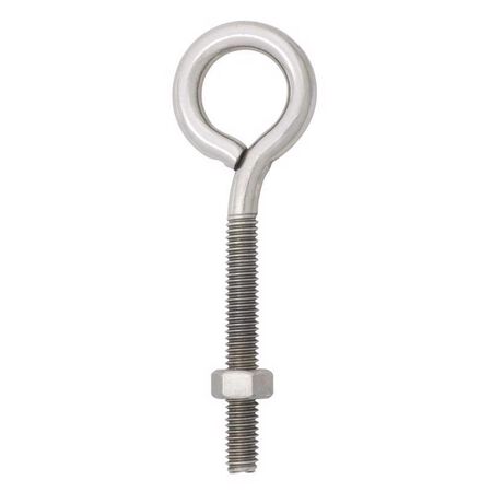 Hampton 5/16 in. X 4 in. L Stainless Stainless Steel Eyebolt with Nut Nut Included