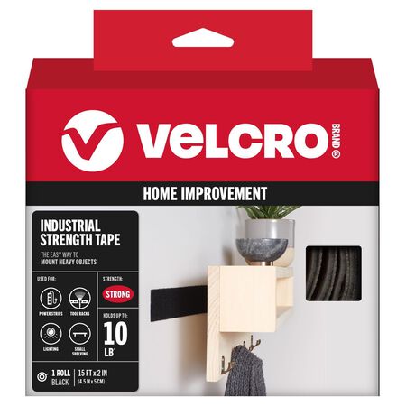 VELCRO Brand Industrial Strength Large Nylon Hook and Loop Fastener 180 in. L 1 pk