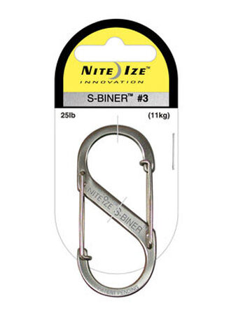 Nite Ize S-Biner Stainless Steel Stainless Steel Carabiner 2-3/8 in. L Silver 25 lb. Key Holde