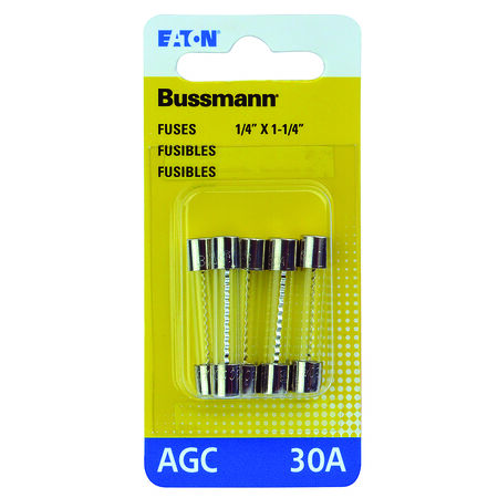 Bussmann 30 amps AGC Clear Glass Tube Fuse 5 pk