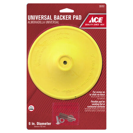 Ace 6 in. D Plastic Backing Pad 1/4 in. 3000 rpm 1 pc