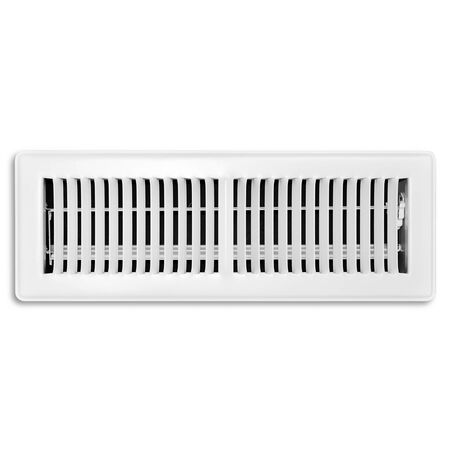 Tru Aire 4 in. H X 14 in. W 2-Way Powder Coat White Steel Floor Register