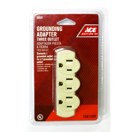Ace Grounded 3 outlets Adapter 1 pk