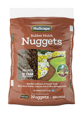 Rubber Mulch Nuggets Earth-tone 0.8 cu. ft.