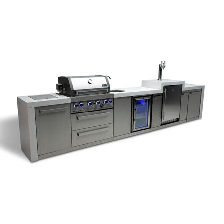 Mont Alpi 4-burner Deluxe Island with Kegerator and Beverage Center
