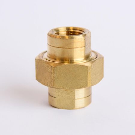 ATC 3/8 in. FPT 3/8 in. D FPT Yellow Brass Union