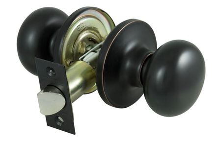 ProSource TFX730V-PS Passage Knob, Metal, Aged Bronze, 2-3/8 to 2-3/4 in Backset, 1-3/8 to 1-3/4 in Thick Door