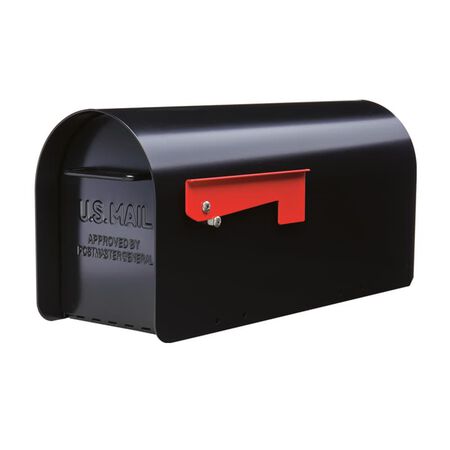 Gibraltar Mailboxes Ironside Contemporary Galvanized Steel Post Mount Black Mailbox