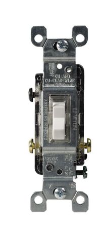 Leviton Illuminated 15 amps Single Pole Toggle Switch White 1 pk