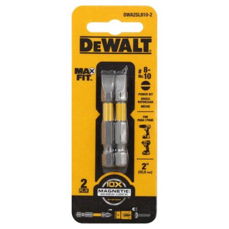 DEWALT Max Fit Slotted #8-10 X 2 in. L Power Bit S2 Tool Steel 2 pc