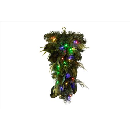 Celebrations 2 ft. L LED Prelit Multicolored Decorated Teardrop Wreath
