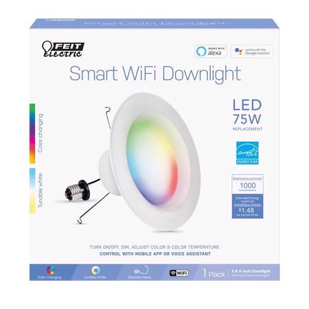 Feit Electric Frost White 6 in. W Aluminum LED Dimmable Recessed Downlight 11.1 W