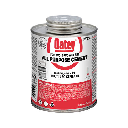 Oatey Clear All-Purpose Cement For CPVC/PVC 16 oz