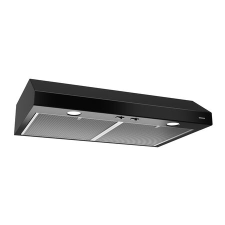BROAN Glacier 30-Inch 300 Max Blower CFM 5 Sones Black Range Hood