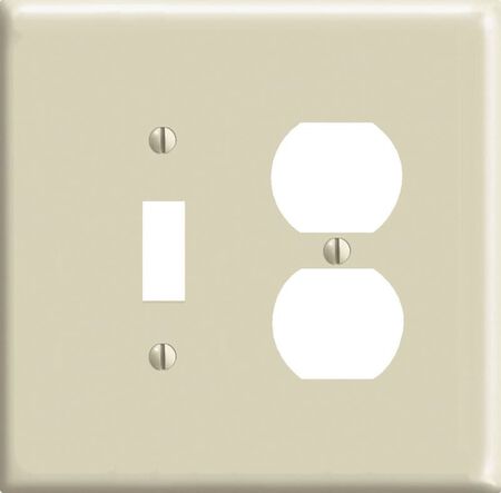 Leviton Ivory 2 gang Nylon Duplex/Toggle Wall Plate 1 pk