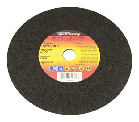 Forney 10 in. Dia. x 3/32 in. thick x 1 in. Metal Cutting Wheel