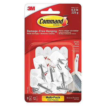 Command Small Plastic Wire Hooks 1-5/8 in. L 9 pk