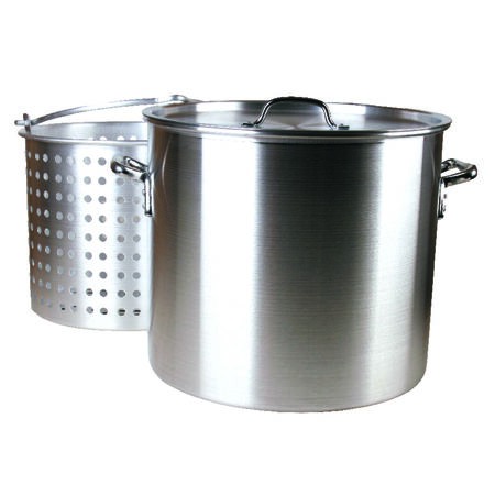 Fleur De Lis Aluminum Grill Stockpot with Basket 100 qt 3 pc
