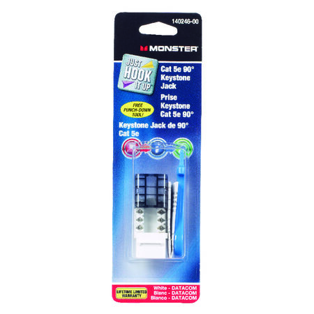 Monster Just Hook It Up Cat-5E Keystone Jack 350 MHz 1 pk