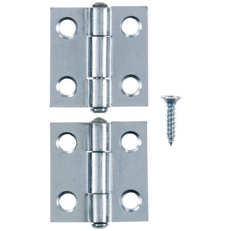 Ace 2.75 in. W X 1 in. L Zinc Plated Silver Zinc Narrow Hinge 2 pk