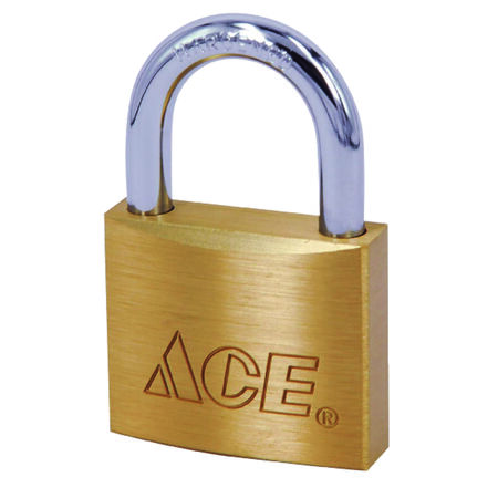 Ace 1-5/16 in. H X 1-1/2 in. W X 17/32 in. L Brass Double Locking Padlock 1 pk