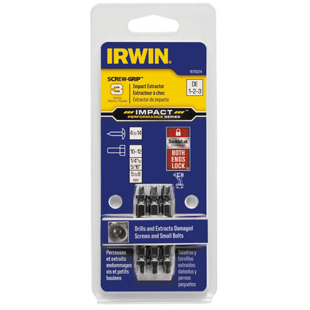 Irwin Impact Screw-Grip .15 in. S M2 High Speed Steel Double-Ended Screw Extractor 2 in. 3 pc