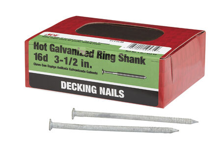 Ace Flat 3-1/2 in. L Deck Nail Annular Ring Shank Hot-Dipped Galvanized Steel 1 lb.