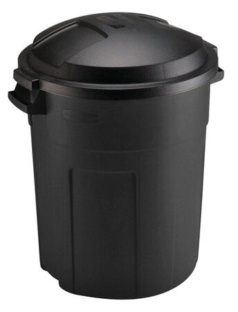 Rubbermaid Roughneck 20 gal Black Plastic Garbage Can Lid Included