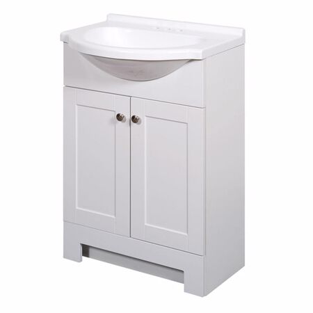 Zenith Products Single White Bathroom Vanity 24 in. W X 16 in. D X 35.5 in. H