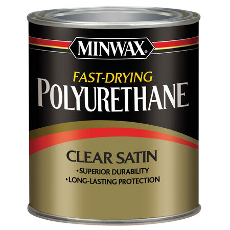 Minwax Fast-Drying Polyurethane Satin Clear Oil-Based Fast-Drying Polyurethane 1 qt