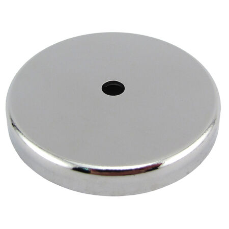 Magnet Source .375 in. L X 2.61 in. W Silver Round Base Magnet 65 lb. pull 1 pc