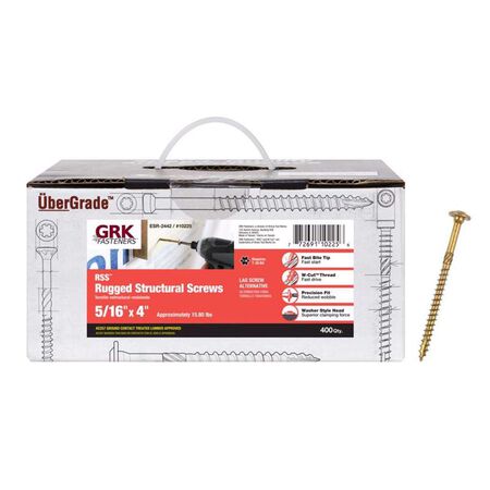 GRK Fasteners 5/16 in. in. X 4 in. L Star Washer Head Self Tapping Structural Screws