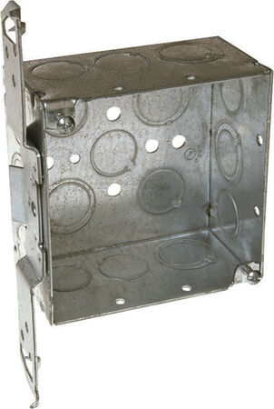 Raco 4-1/8 in. Square Steel 2 gang Outlet Box Gray