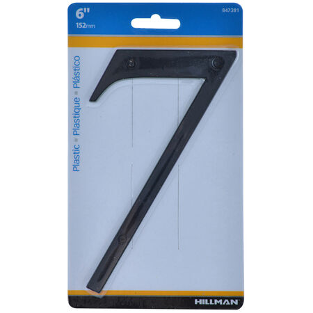 Hillman 6 in. Black Plastic Nail-On Number 7 1 pc