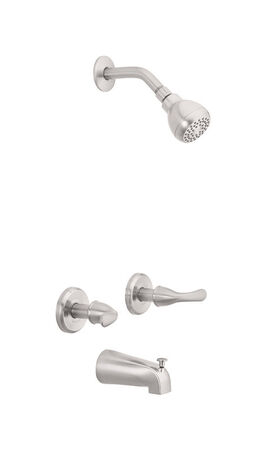 OakBrook Essentials 2-Handle Brushed Nickel Tub and Shower Faucet