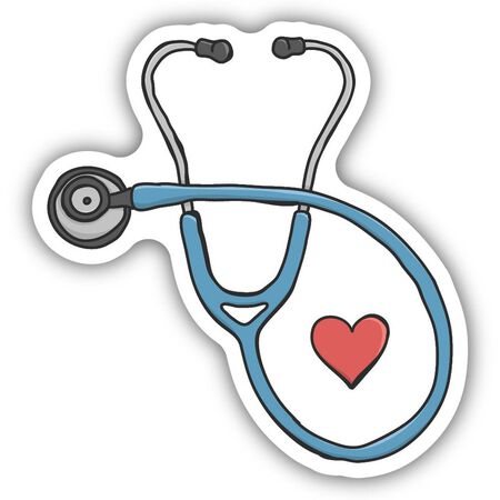 Sticker Northwest Stethoscope with Heart Sticker