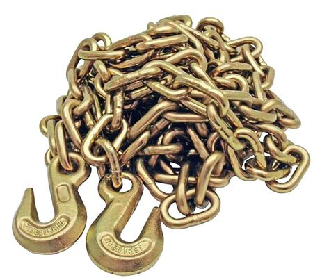 Baron Tow Chain, 5/16 in. Trade, 20 ft. L, 70 Grade, 4700 lb Working Load, Gold Zinc