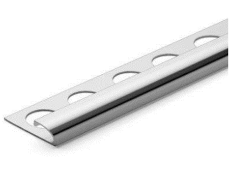 Polished Chrome Anodized 5/16 in. X 98.5 in. Aluminum R-Round Bullnose Tile Edging Trim