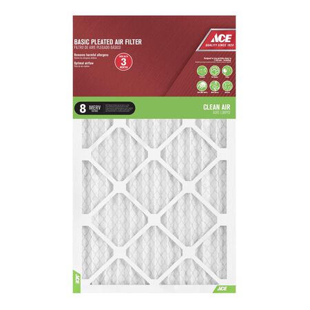 Ace 14 in. W X 25 in. H X 1 in. D Synthetic 8 MERV Pleated Air Filter 1 pk