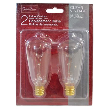 Celebrations Incandescent C9 Clear/Warm White 2 ct Replacement Christmas Light Bulbs