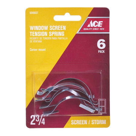 Ace Gray Steel Screen Tension Spring 3 in. L 6 pk