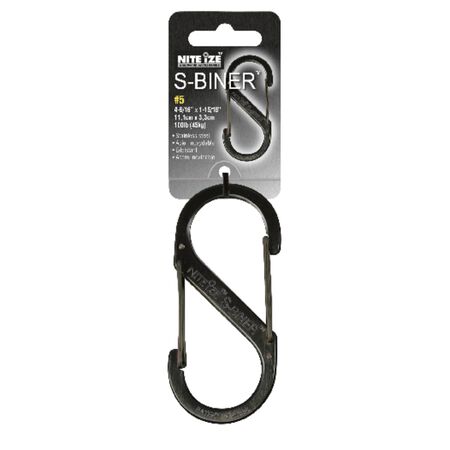 Nite Ize S-Biner 1.8 in. D Stainless Steel Black Carabiner Key Holder