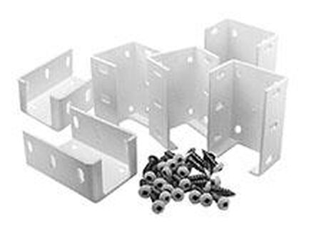 6 Aluminum Brackets w/Screws-White