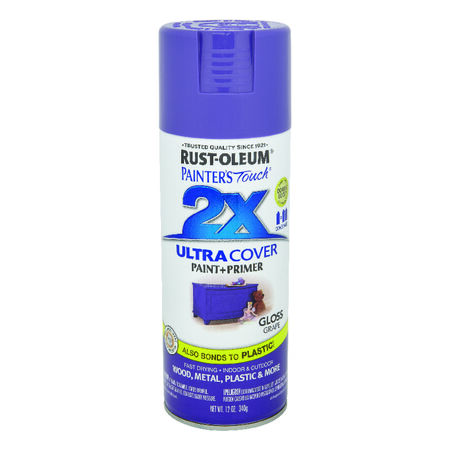 Rust-Oleum Painter's Touch 2X Ultra Cover Gloss Grape Paint+Primer Spray Paint 12 oz