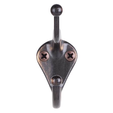 Ace 3 in. L Zinc-Plated Silver/White Metal Medium Coat and Hat Hook 2 pk