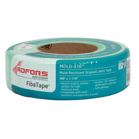 Adfors FibaTape Mold-X 10 300 ft. L X 1-7/8 in. W Fiberglass Mesh Green Self Adhesive Drywall Joint