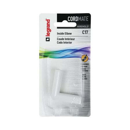 Legrand CordMate 1.63 in. L Inside Elbow 1 pk