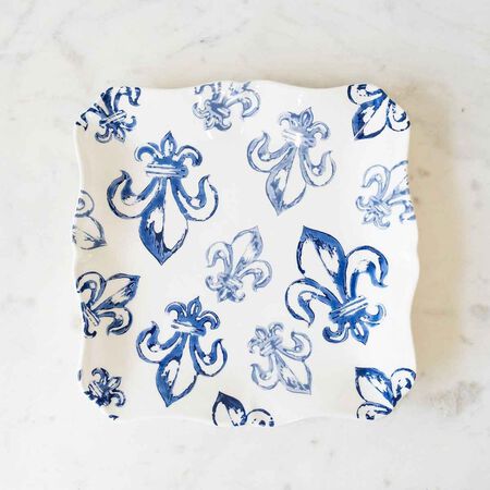 The Royal Standard Watercolor Fleur De Lis Serving Platter
