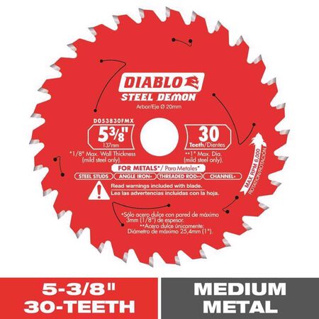Diablo Steel Demon 5-3/8 in. D X 20 mm TiCo Hi-Density Carbide Metal Saw Blade 30 teeth 1 pk